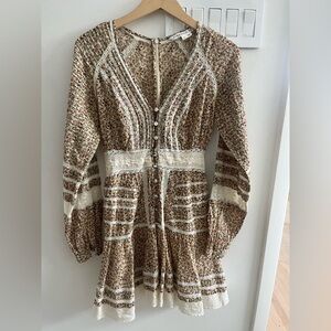 Floral Long Sleeve Dress with Lace Details